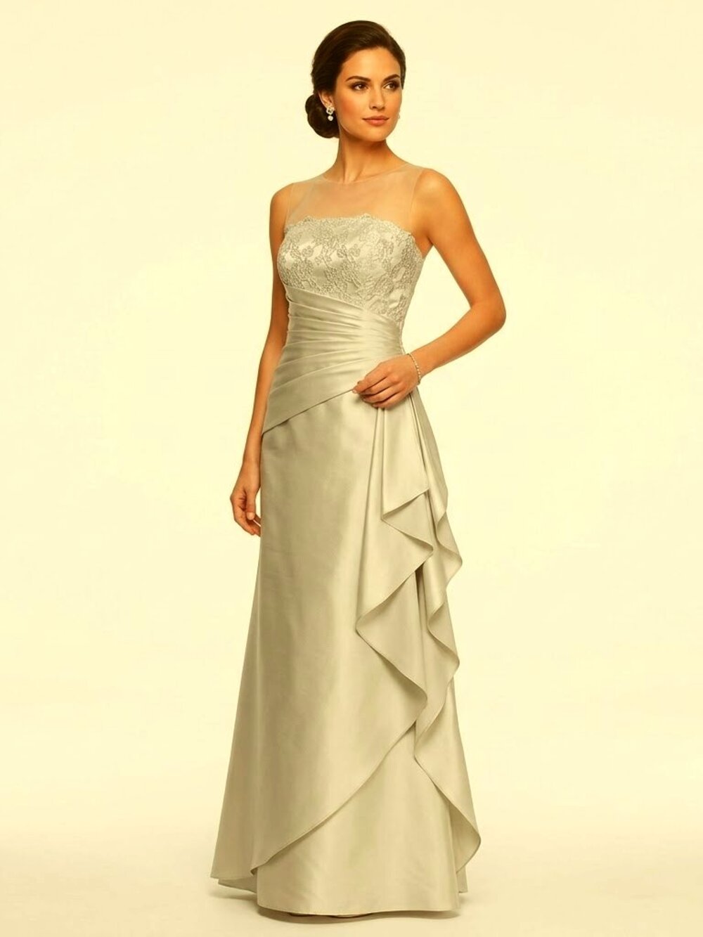 Jade  by Jasmine Taffeta/Lace Strapless Gown NEW Sz. 10